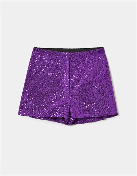 Purple Sequined Mini Shorts Tally Weijl Online Shop