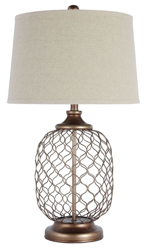 Possini euro design brushed nickel rectangle table lamp. Gold Metal Table Lamp from Ashley (L207824) | Coleman ...