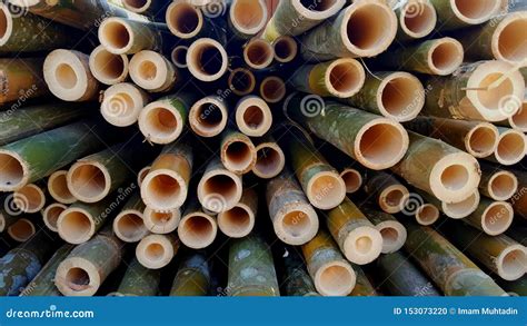 Bamboo Piles The Basic Ingredients Of Various Handicrafts Stock Photo