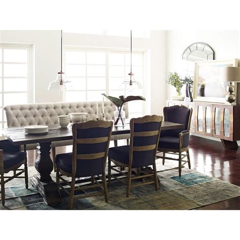 Banquette benches for comfortable dining. Andrea French Country Tufted Sand Long Dining Bench Banquette