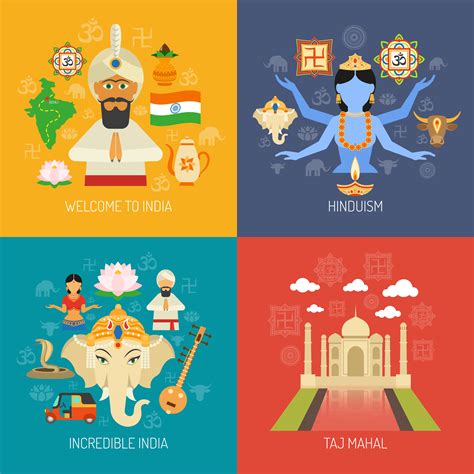 Indian Culture Vector Clip Art Illustrations 49705