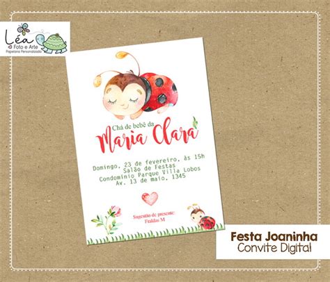 Convite Digital Joaninha Elo Produtos Especiais