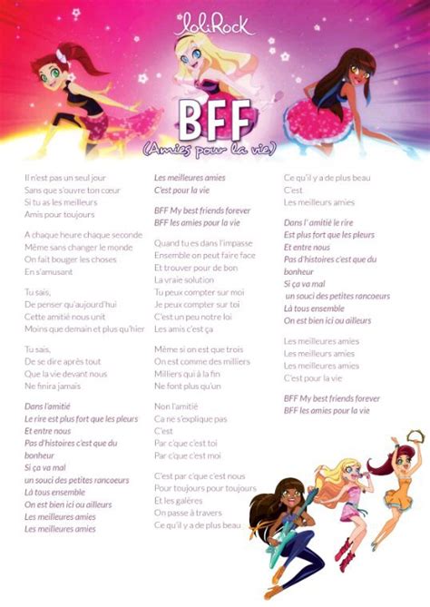 Collections populaires coloriage best friends forever. Parole bff - Blog des LoliRock :-)