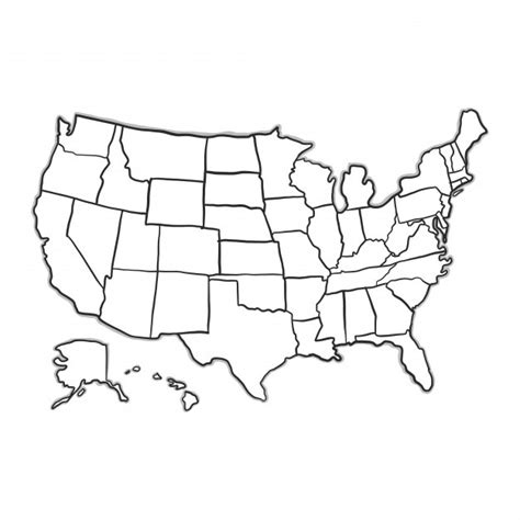 Outline Usa Map With States Stock Vector Colourbox