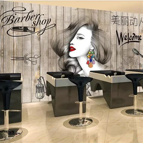 Beibehang Custom Wallpaper 3d Photo Mural Nordic Hair Salon Hair Salon