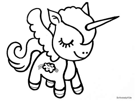 Kleurplaten Cute Unicorn
