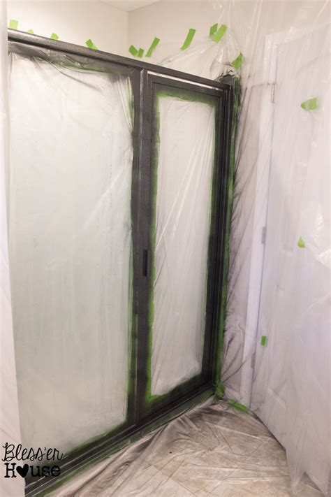 Place the sheet at the top of the door and pull the sheet down. How NOT to Paint a Shower Door (And How to Fix Spray Paint ...