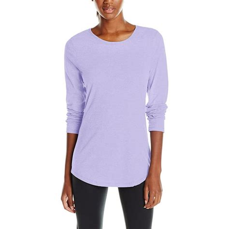 Hanes Womens Shirttail Long Sleeve Crewneck T Shirt