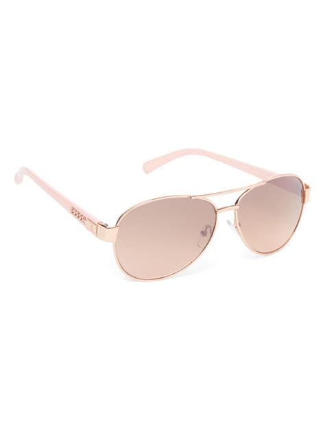 Buy Jessica Simpson Rose Gold And Rose Aviator Sunglasses Online Topofstyle