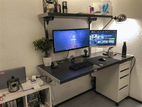 New Work Station With Complete Home Made Desk Home Workstation Desk