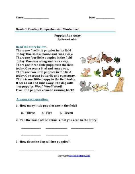 Picture Comprehension For Grade 1 Pdf 1st Grade Reading Comprehension