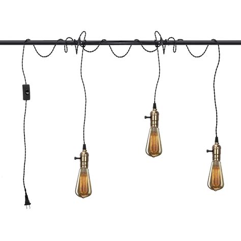 Vintage Pendant Light Kit Cord With Switch And Triple E26e27