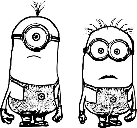 two minions coloring page