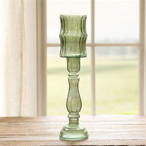 maybelle green glass candle holder tall in 2022 tall candle holders glass candle holders