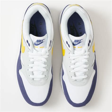 Nike Suede Air Max 1 White Blue Recall Pure Platinum And Tour Yellow