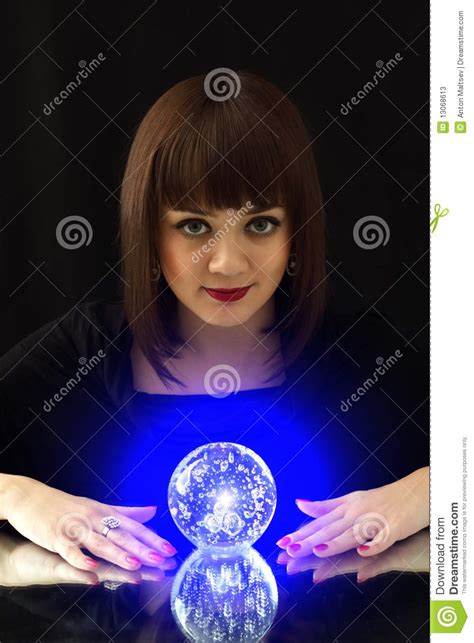 Girl And A Magic Ball Stock Image Image Of Picture Hands 13068613