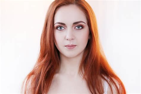 free photo portrait of pretty redhead woman