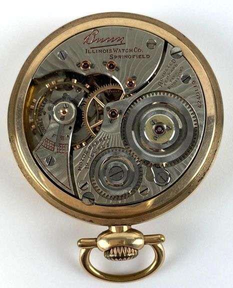Antique Illinois Bunn 10k Gold Filled Open Face Pocket Watch Matthew