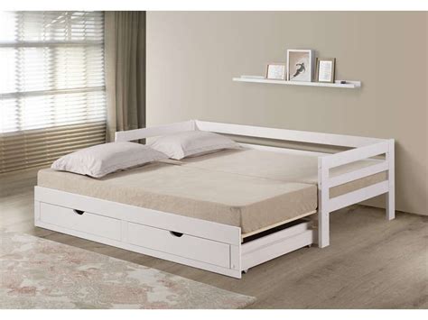 Le lit gigogne est une solution astucieuse pour disposer d'un couchage supplémentaire. Lit banquette gigogne 90x190 cm SUPERCOZY coloris blanc ...
