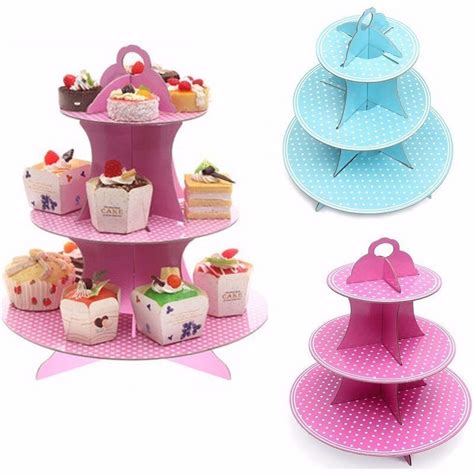 3 Tier Cake Stand Cupcake Paper Stand Plates Wedding Birthday Party