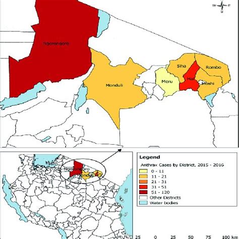 Map Of Tanzania Showing The Distribution Of Administrative Zones Of