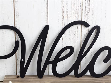 Maybe you would like to learn more about one of these? Welcome Sign | Metal Wall Art | Metal Sign | Wall Decor | Welcome | Script | Sign | Wall Hanging ...