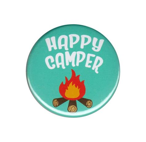 Happy Camper Pinback Button Badge Pin 44mm 175 Personality Attitude