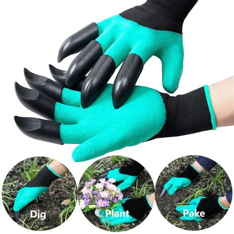 Garden Gloves With Fingertips Claws Genie Glove Gardening Raking