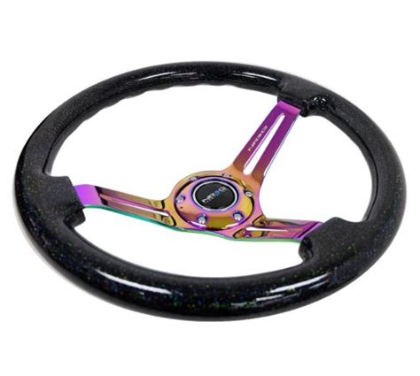 Nrg 350mm Black Sparkled W Neochrome Center Steering Wheel K Series Parts