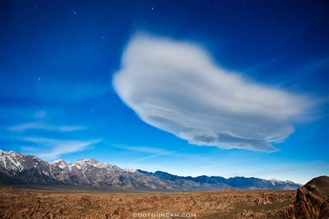 Lenticular Cloud Over Sierra Nevada Mountains Sierra Nevada Mountains