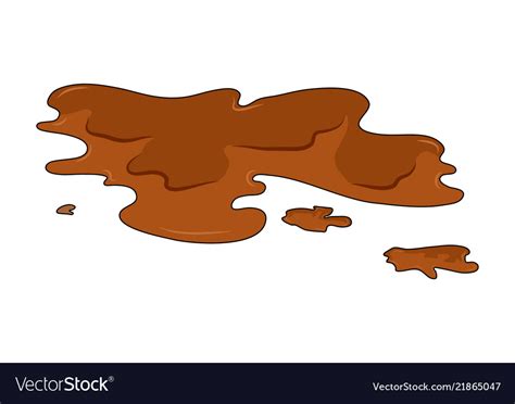 Mud Puddle Simple Design Isolated On White Vector Image