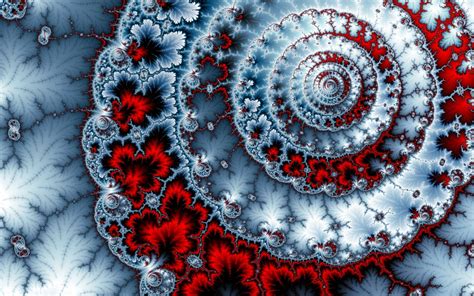 Wallpaper Abstract Winter Spiral Symmetry Blue Frost Pattern