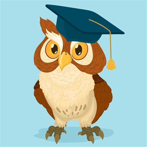 An Intelligent And Proud Owl With A Graduation Cap 2406486 Vector Art