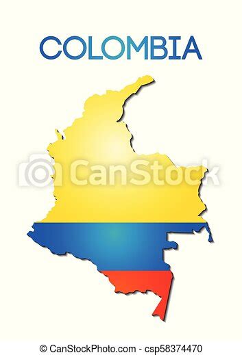 National Flag Color Of Colombia In Map Gradient Design Canstock
