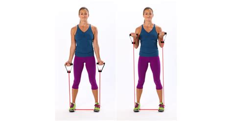 Bicep Curls Resistance Band Workout For Biceps And Triceps Popsugar