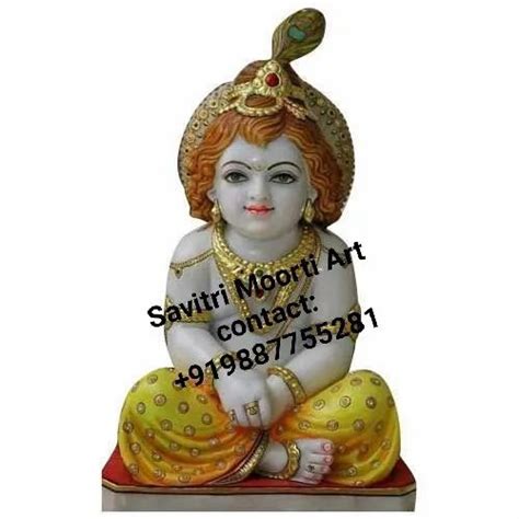 White Painted Marble Bal Krishna Statue For Worship At Rs 11000 In Jaipur