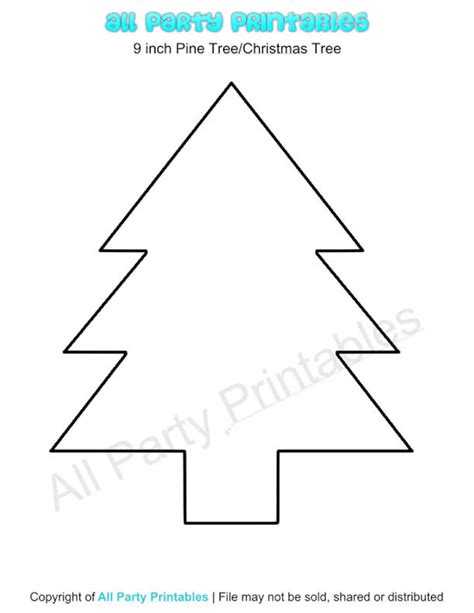 Pine Tree Printable Template Pdf Download Pine Tree Cutout Etsy
