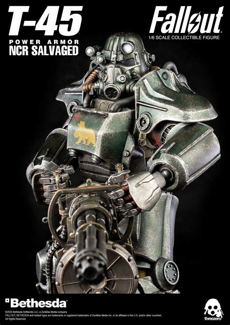 Fallout T 45 Ncr Salvaged Power Armor 16 Scale Figure By Threezero