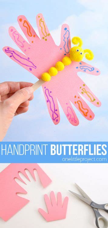 Handprint Butterfly Craft Easy Handprint Butterflies One Little Project