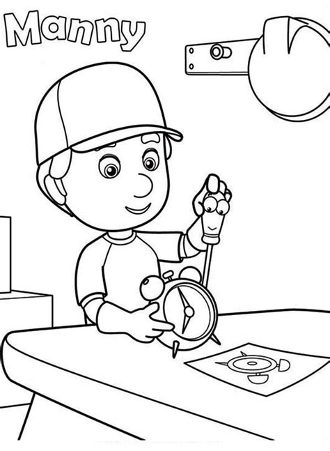 Discover all our printable coloring pages for adults, to print or download for free ! Manny Fixing A Clock With Felipe Handy Manny Coloring Page ...