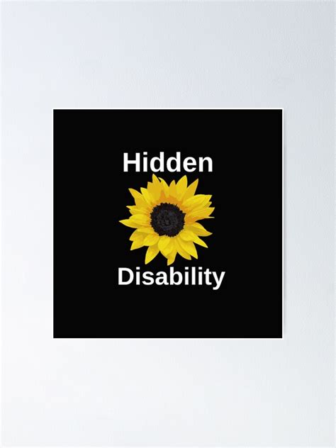 Hidden Disability Sunflower Logo Invisible Disability Poster For Sale