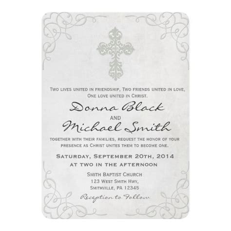 Delicate Cross Religious Wedding Invitations