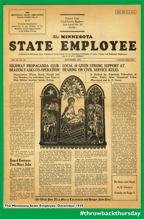 1939 issue of The Minnesota State Employee newspaper ...