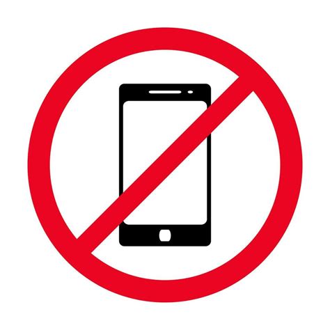 No Phone Sign Vector Flat Icon No Talking And Calling Icon Red Cell