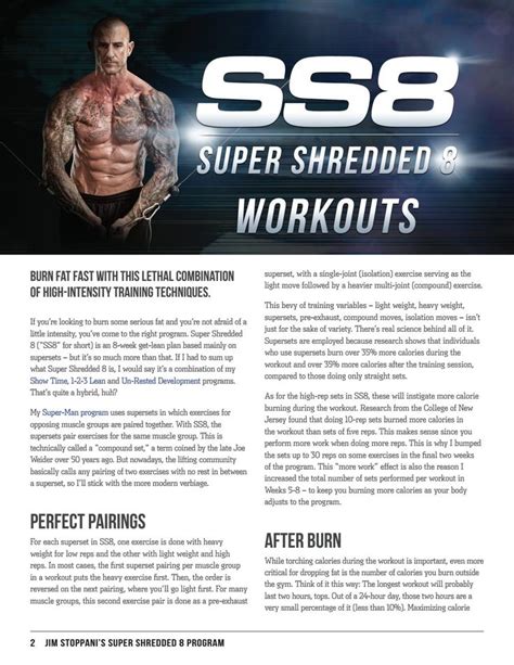 Super Shredded 8 Super Shred Shred Workout Weekly Workout Plans