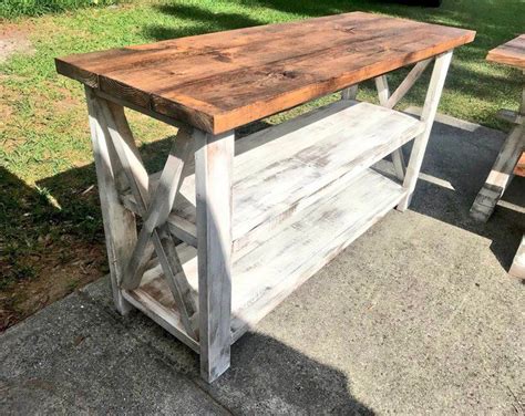 We have been using a folding the build is similar to the farmhouse table, but the materials are a bit smaller due to the size of the table. Rustic Wooden Buffet Table, Rustic Console Table ...
