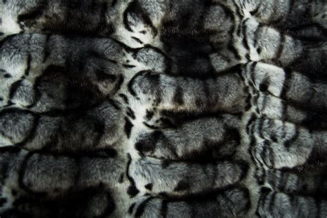 Grey Textured Ocelot Faux Fur Fabric By The Metre 3112