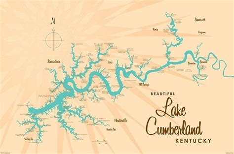 Lake Cumberland Ky Lake Map Wall Mural Murals Your Way Lake Map