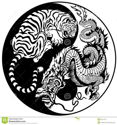 Ying Yang Tigre Y Dragon Tatuajes Yin Yang Dragones Tatuajes De