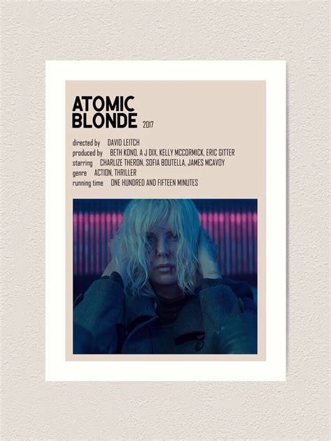 Atomic Blonde Minimalist Poster Art Print For Sale By Eqicurus